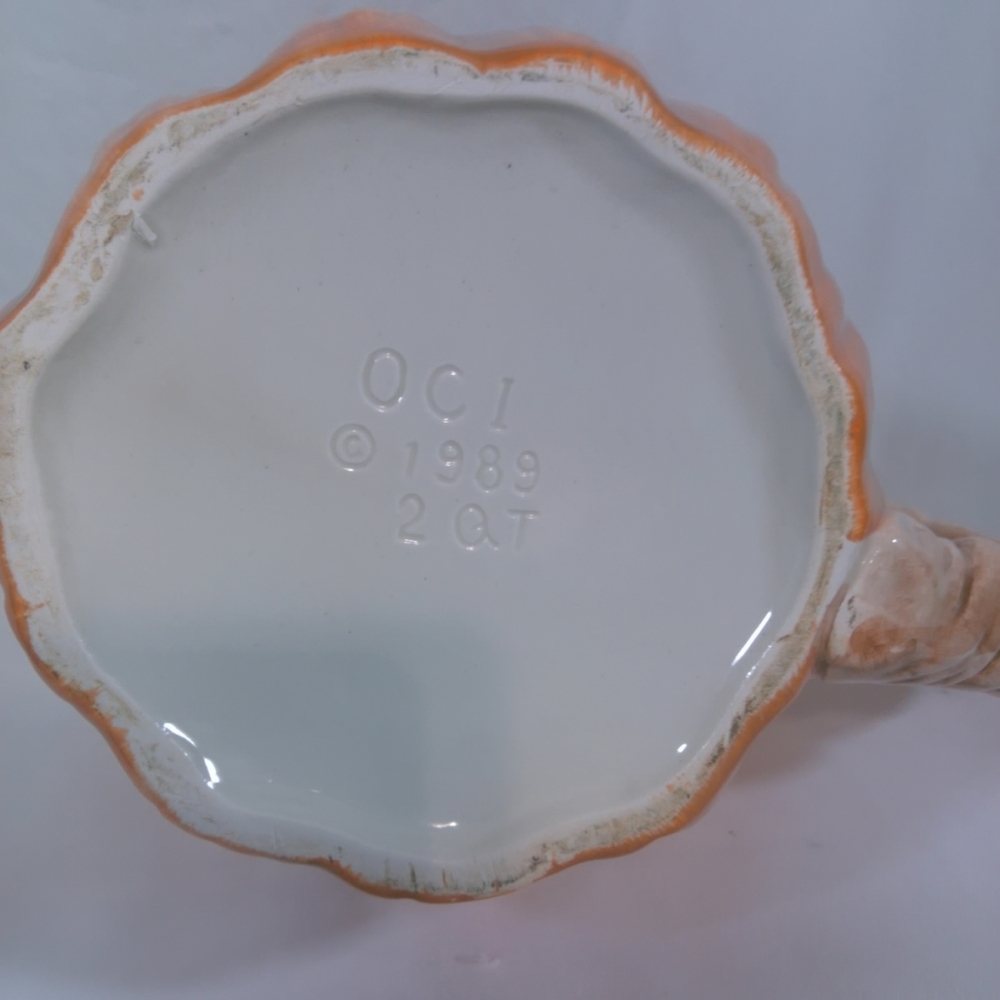 OCI Pitcher From 1989 2 Qt Pumpkin- Shaped Perfect Condition Collectable - Picture 7 of 7
